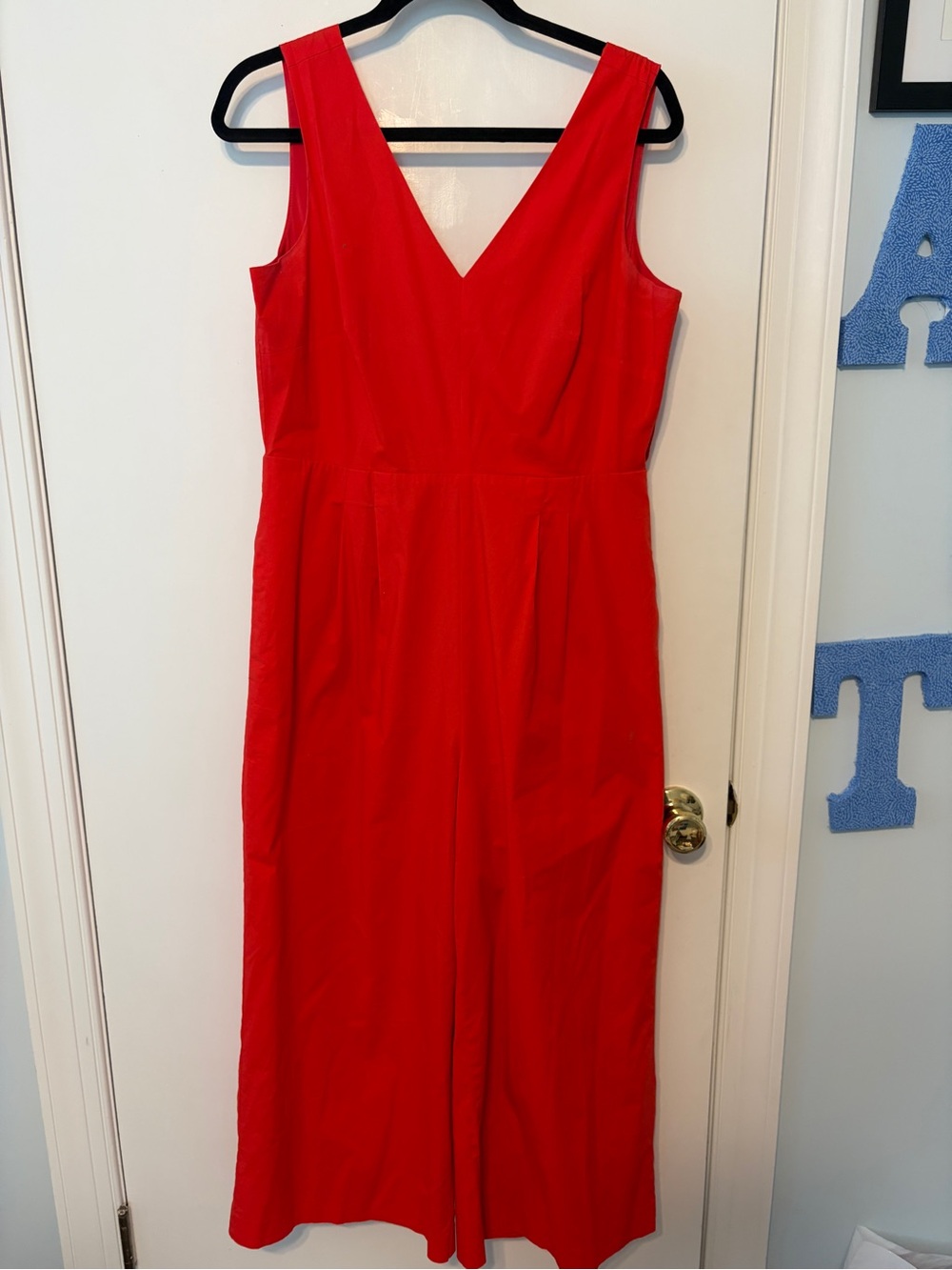 Classic J. Crew Red V-Neck Sleeveless Romper